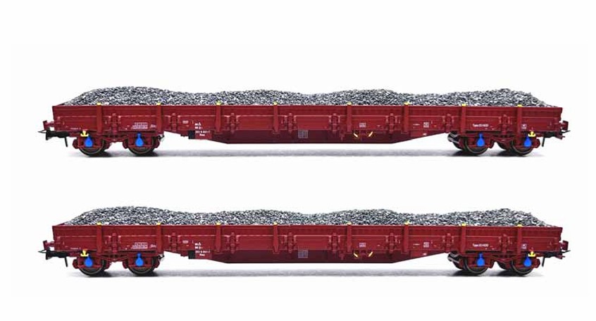 B-models 45.445 – Set B: 2 wagons RES met lading (PRE-ORDER) voorschot €10,00